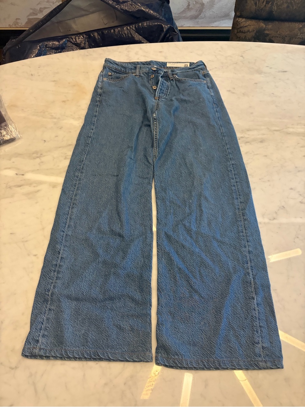 rag & bone Light Blue Wide-Leg Jeans